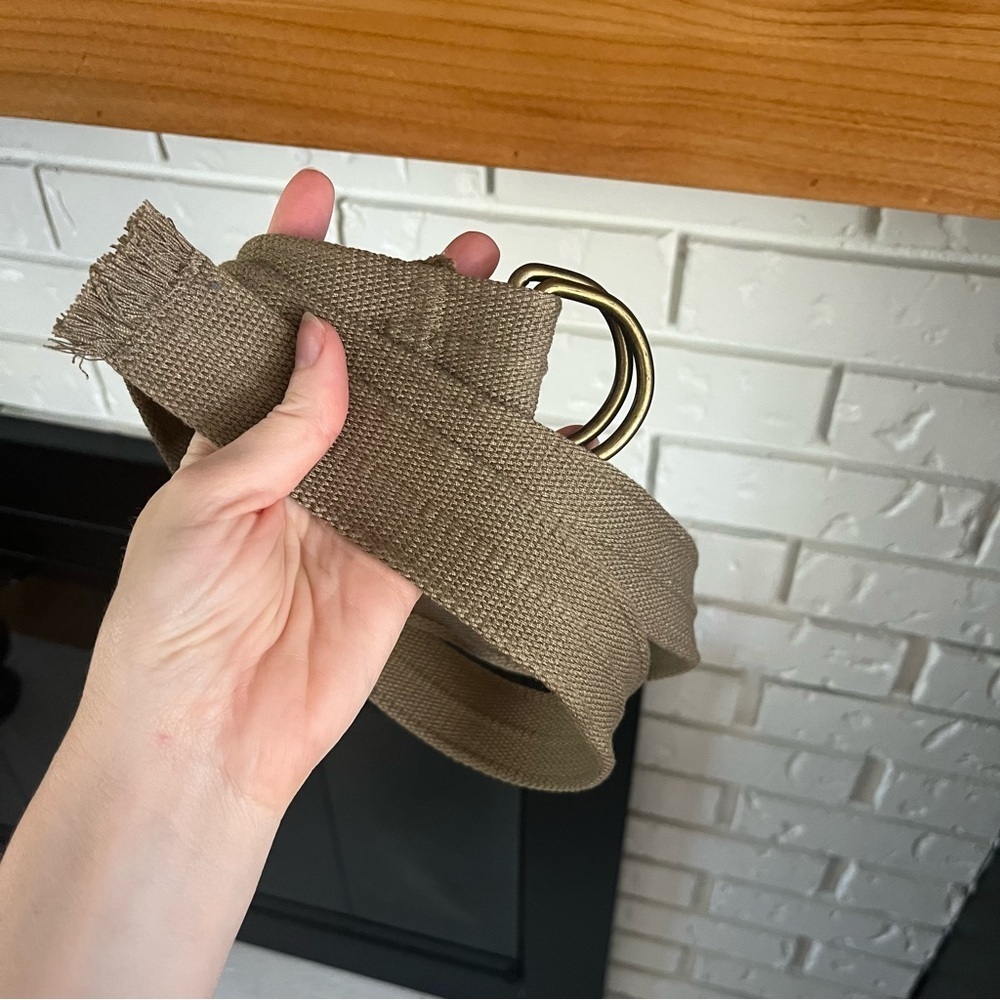 *2/$15* - Tan Canvas Belt with Brass Buckle